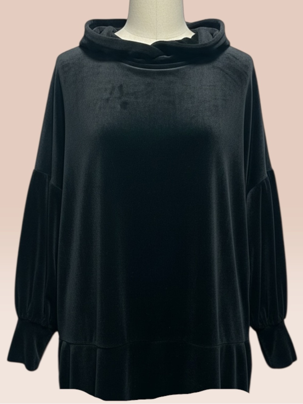 Express Black Velvet Hooded Sweatshirt